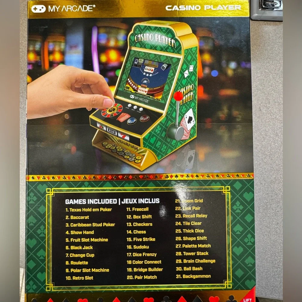 My Arcade Casino Player Handheld Gaming System Poker BJ Roulette 30+ Games NIB